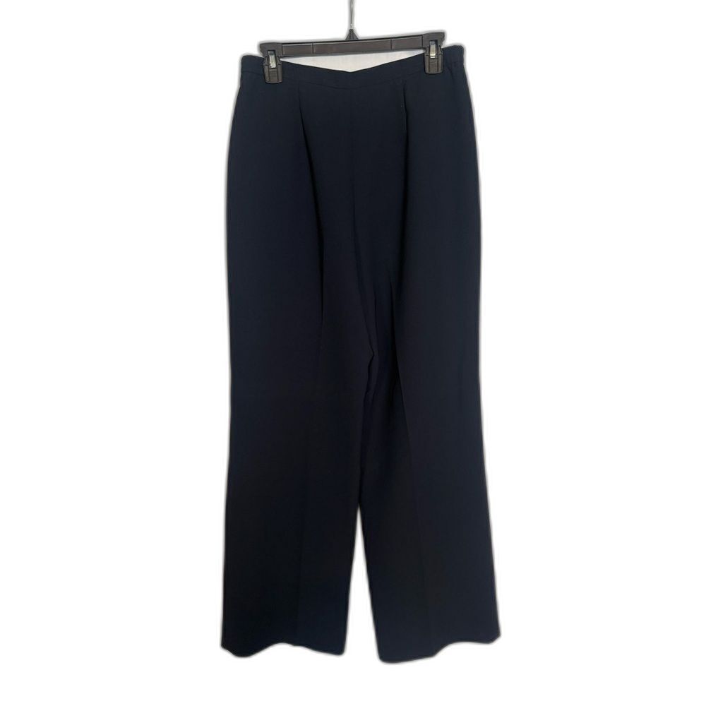 Le Suit Dress Pants Women's Size 10 Dark Blue Straight Leg Trousers
